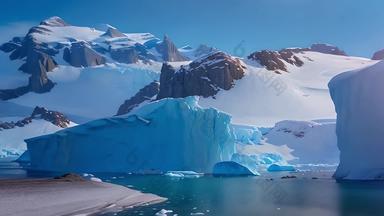 雪山冰川南极北极冰雪景视频